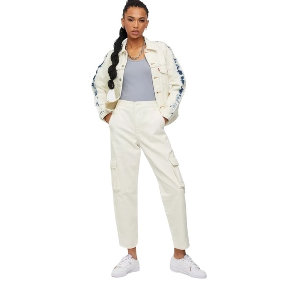 LEVI'S Loose Cargo Cool Ecru Pants - Picture 1 of 15